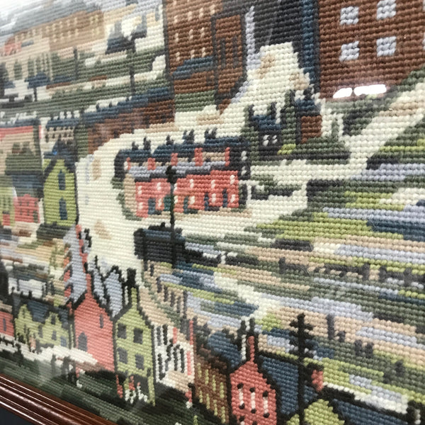 Mid Century L.S.Lowry Needlework Framed
