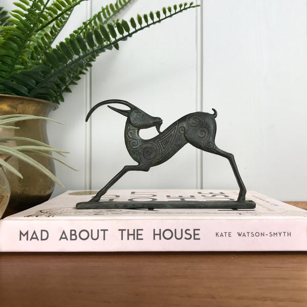 Mid Century Bronze Antelope