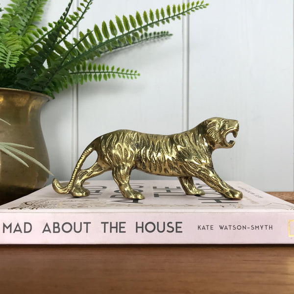 Medium Mid Century Brass Tiger #A1