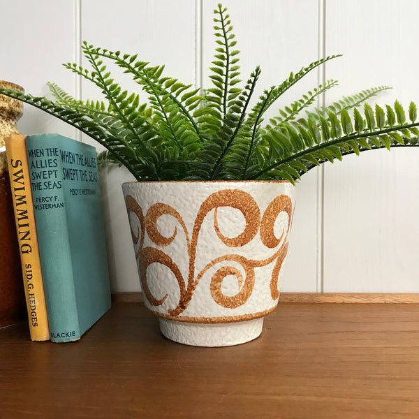 Mid Century 'Swirl' Ceramic Planter