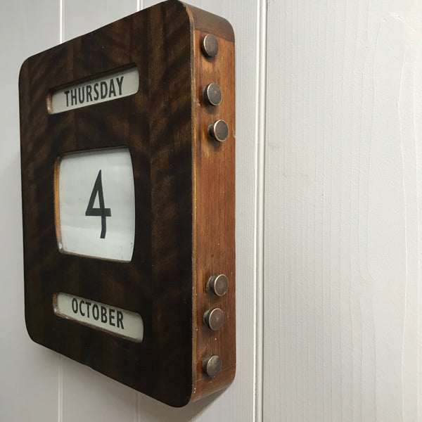Large Wooden Cased Perpetual Calender #1910
