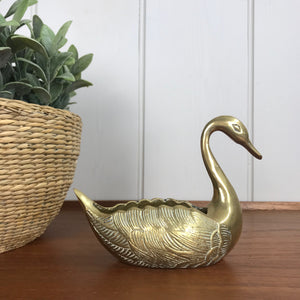 Vintage Brass Swan Planter #A2 - Medium