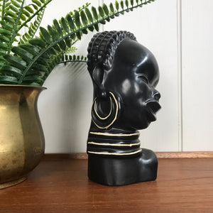 Vintage African Lady Ceramic Bust / Ornament