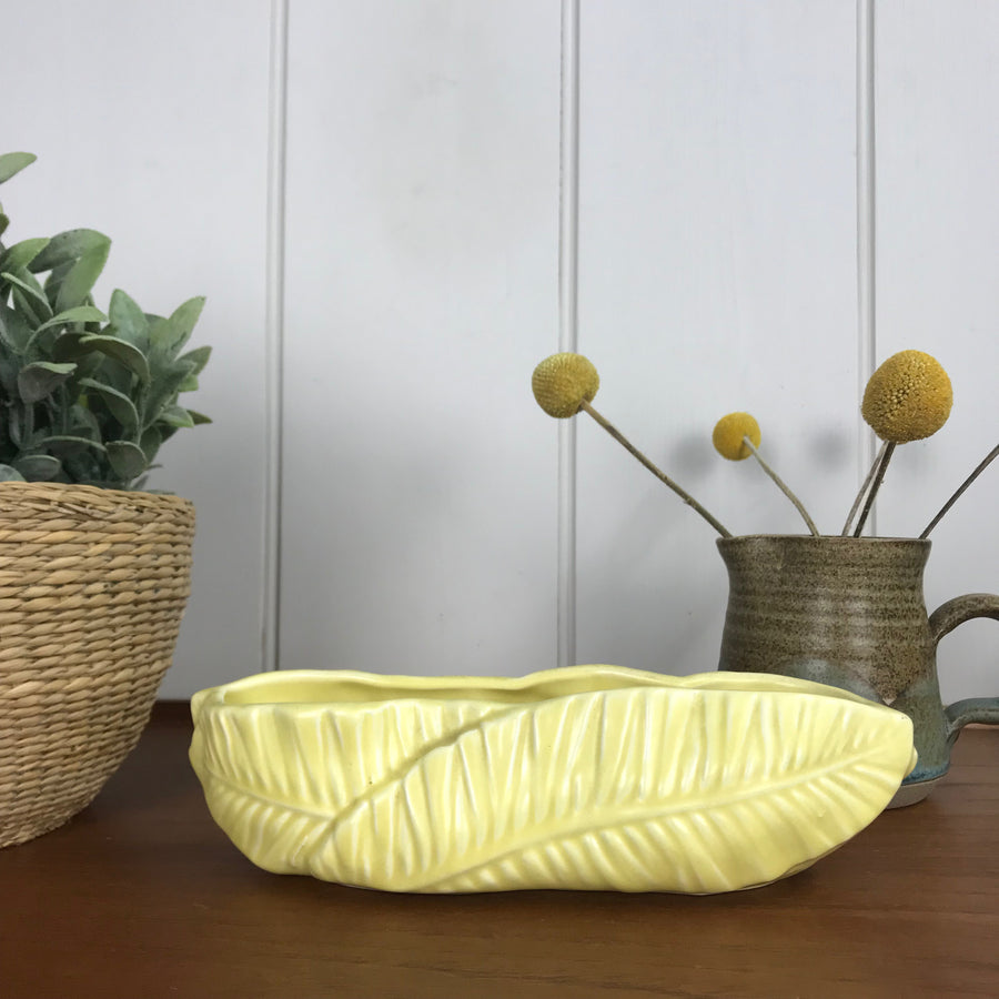 Yellow 'Leaf' SylvaC Ceramic Planter - Small