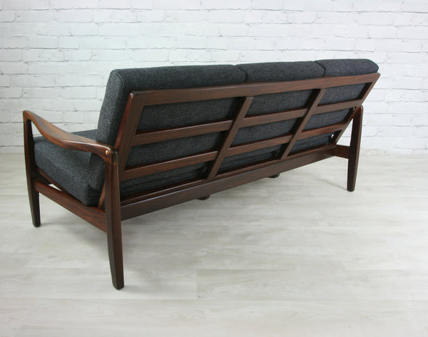 Vintage Afromosia framed three seater sofa