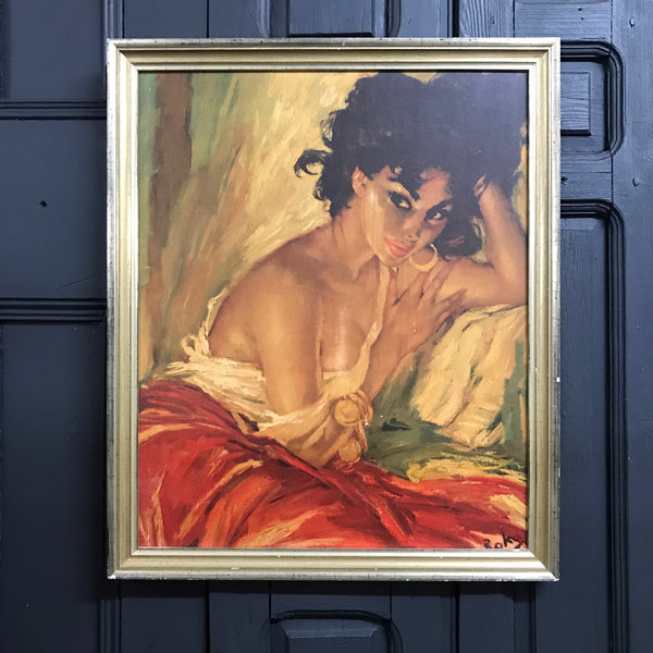 Vintage 1960s 'Gypsy Girl' Print Framed