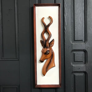 Mid Century 'Antelope' Ceramic framed Wall Plaque