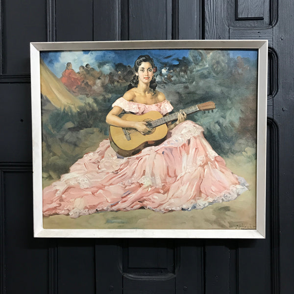 Mid Century 'Flamenco Lady' Framed Print #A11