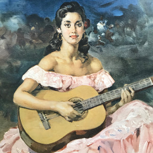 Mid Century 'Flamenco Lady' Framed Print #A11