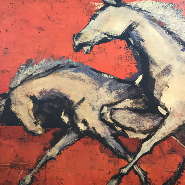 Mid Century Framed 'Wild Horses' Print
