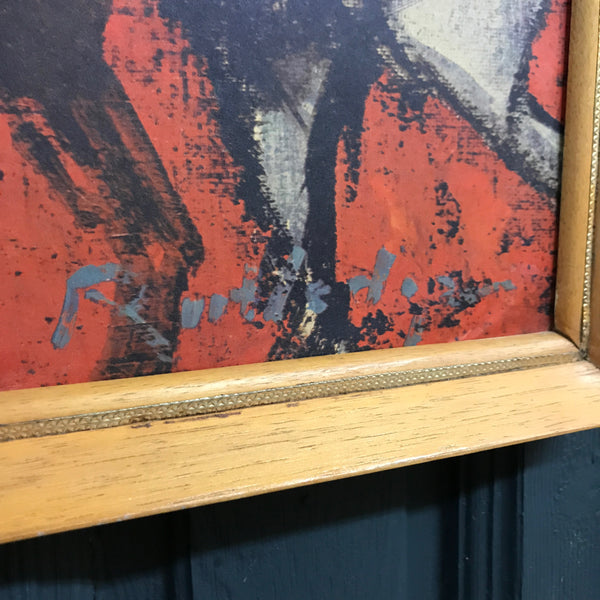 Mid Century Framed 'Wild Horses' Print