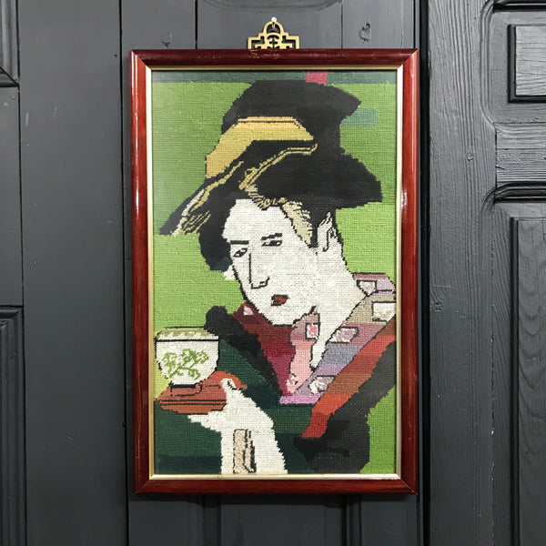 Vintage Oriental Lady Needlework