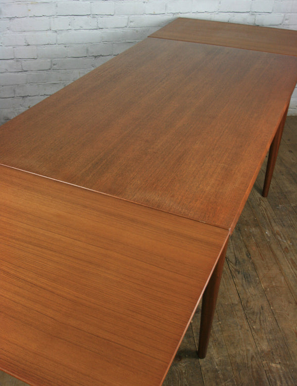 Vintage Extending Dining Table & Six Reupholstered Dining Chairs