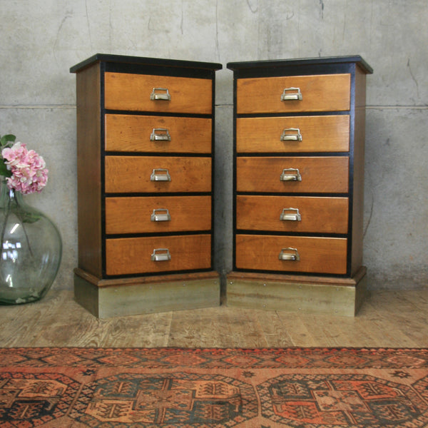 vintage_antique_oak_shop_museum_chest_of_drawers