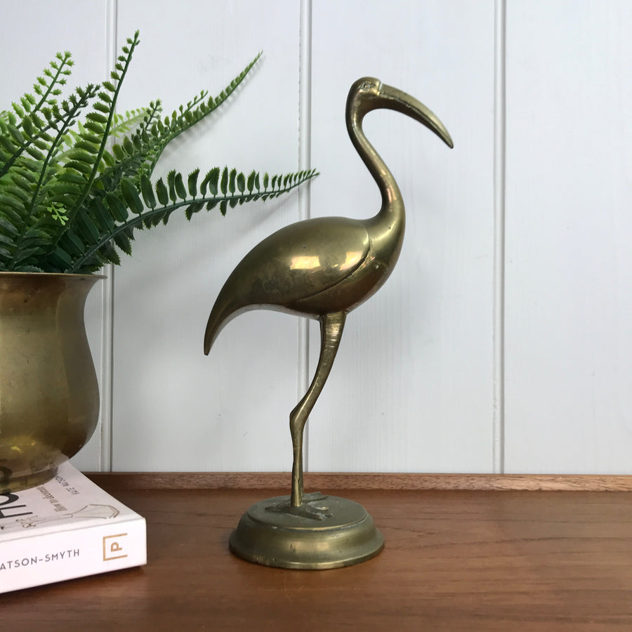Mid Century Brass Flamingo - Large