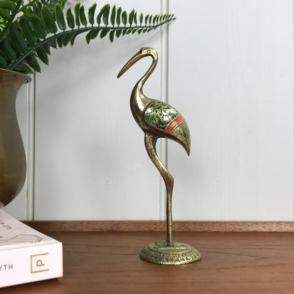 Mid Century Brass Crane - colour/etched #A1