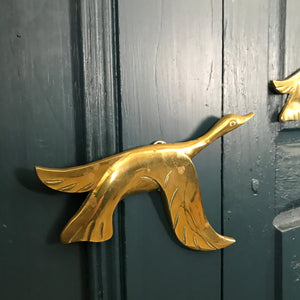 *EXTRA LARGE* Trio of Vintage Brass Flying Swans