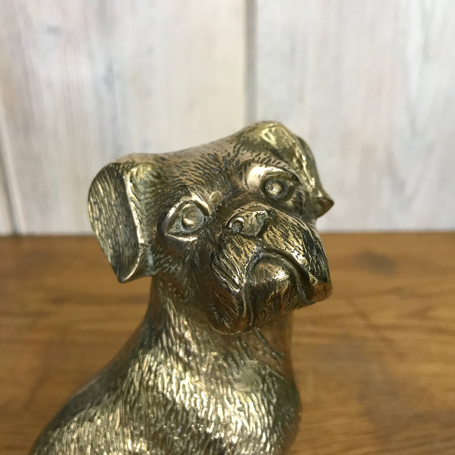 Mid Century Brass Boxer Dog