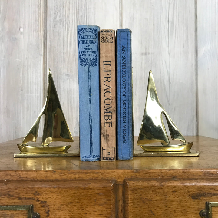 Mid Century Brass Yacht Bookends