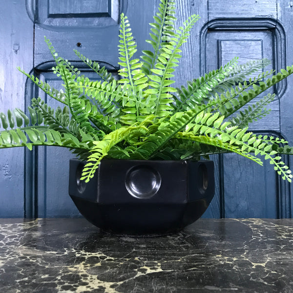 Mid Century Black Ceramic Bowl/Planter