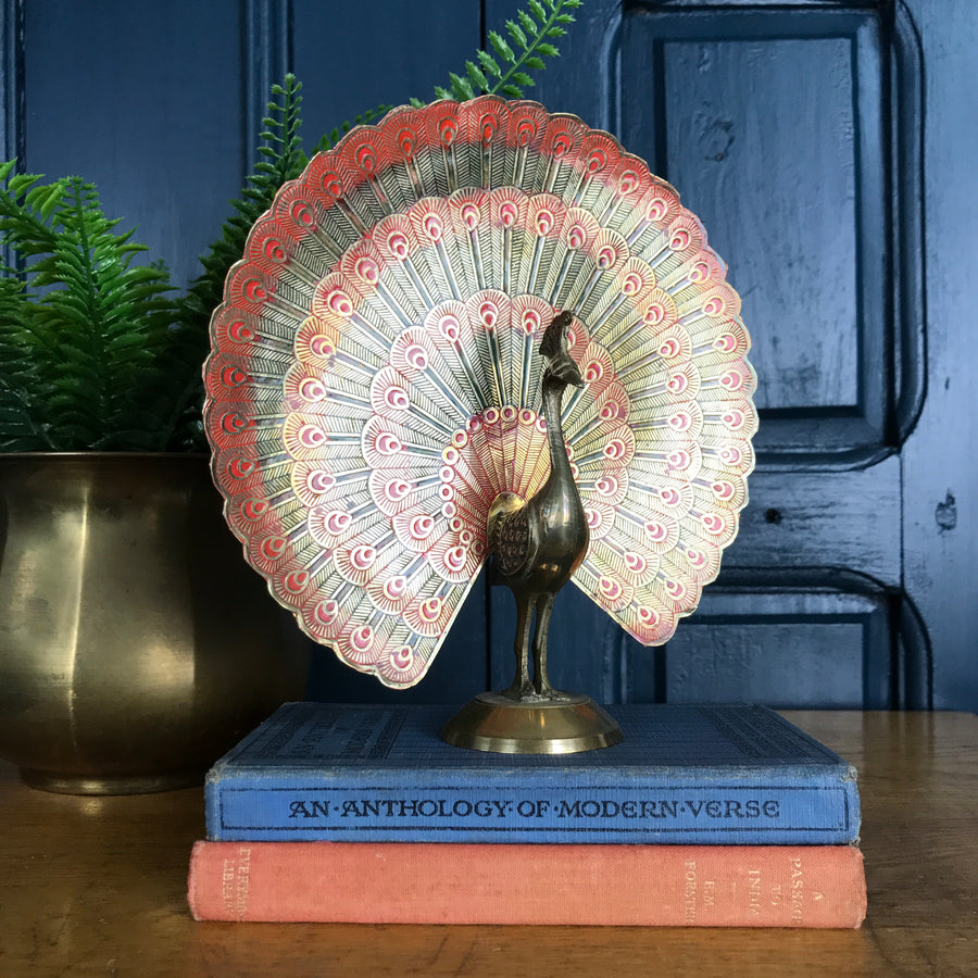 Mid Century Brass Peacock Ornament (large)