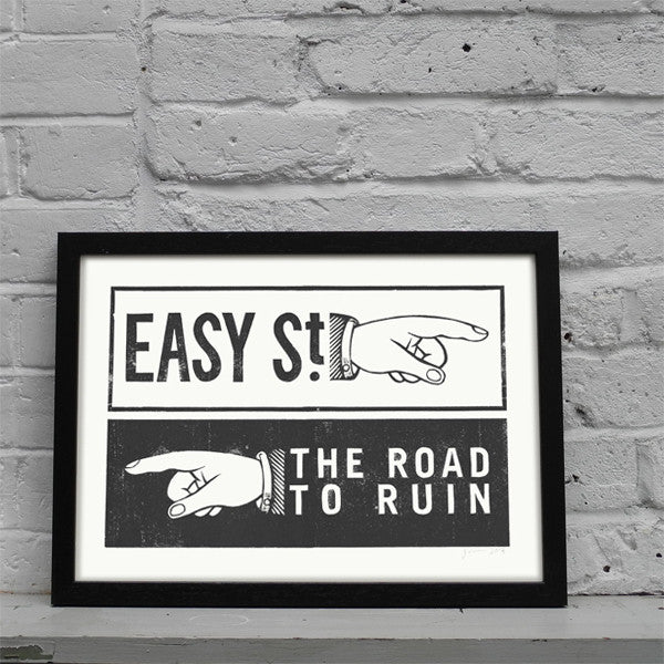'Pointers' lino cut by James Brown
