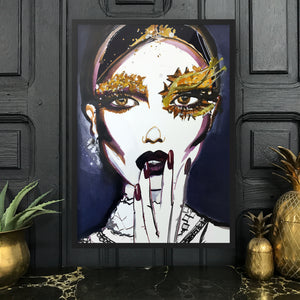 BEAUTY IS EVERYTHING Amy Beager Giclée Print on a dark interior