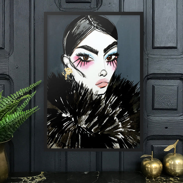 PAM HOGG Amy Beager Giclée Print on a dark interior