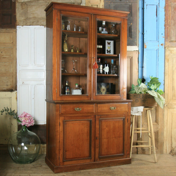 antique_vintage_walnut_display_cabinet