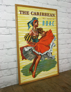 Vintage 'Caribbean' travel poster by B.O.A.C Airlines