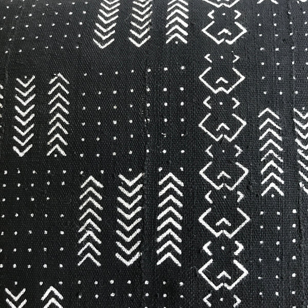 Black Mud Cloth Cushion Cover - 50cm x 50cm - Print #3