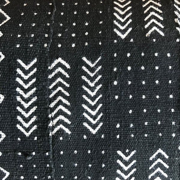 Black Mud Cloth Cushion Cover - 60cm x 40cm - Print #4