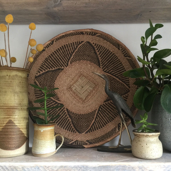 Vintage Handmade Ethnic African Basket / Natural Wall Art #10