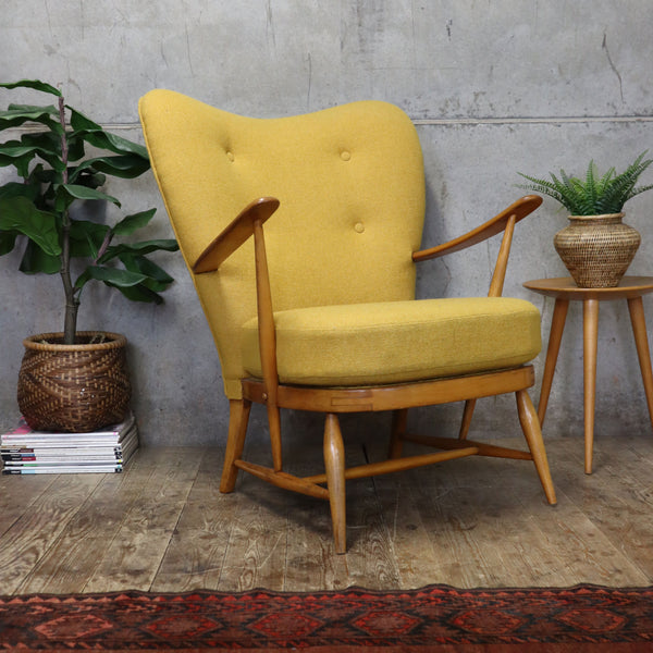 Rare Mid Century Ercol Wingback Armchair - 1003h