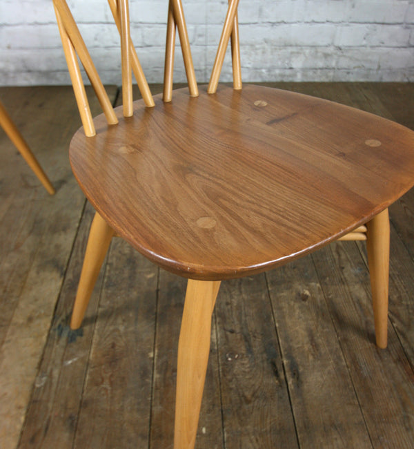 X3 Vintage Mid Century Ercol Candlestick Chiltern Chairs