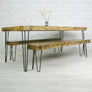 'The Hairpin' Rustic Dining Table - Oak finish - *1 in stock*