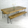 'The Hairpin' Rustic Dining Table - Oak finish - *1 in stock*