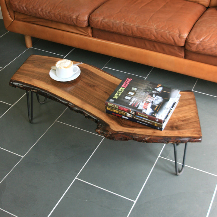 Solid Walnut Hairpin Leg Coffee Table