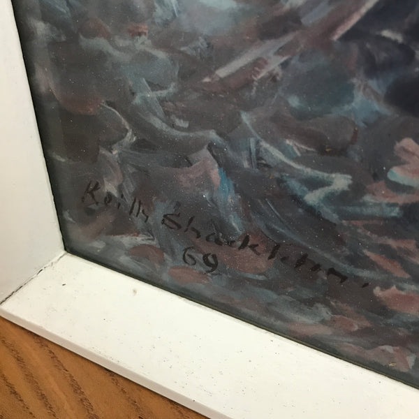 1960s Framed Print 'Drinking Horses'