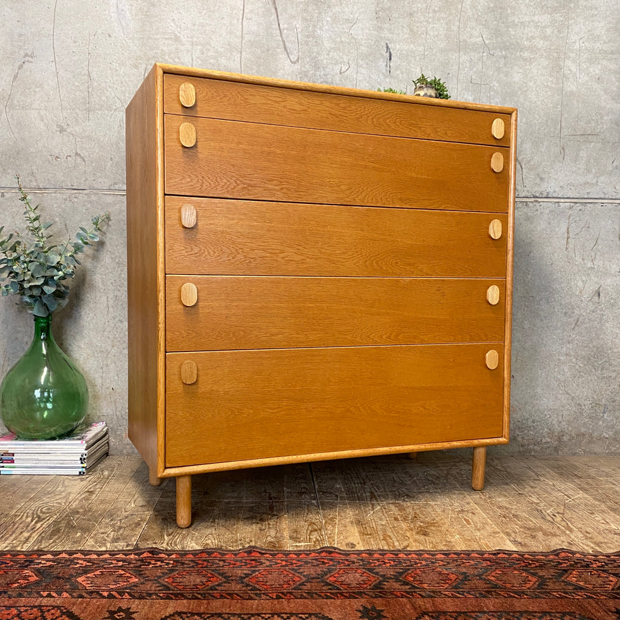 Mid Century Meredew Oak Chest of Drawers – 1803l