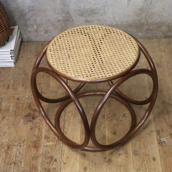 mid_century_cane_rattan_thonet_bentwood_stool_table