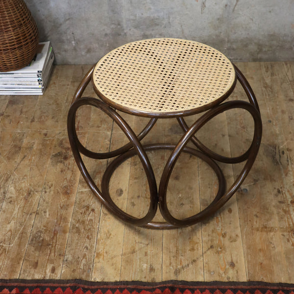 mid_century_cane_rattan_thonet_bentwood_stool_table
