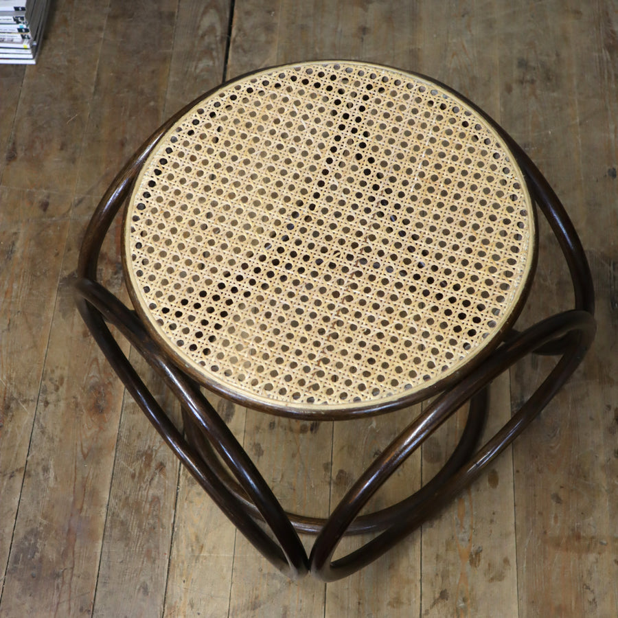 mid_century_cane_rattan_thonet_bentwood_stool_table
