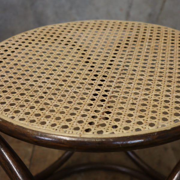 mid_century_cane_rattan_thonet_bentwood_stool_table