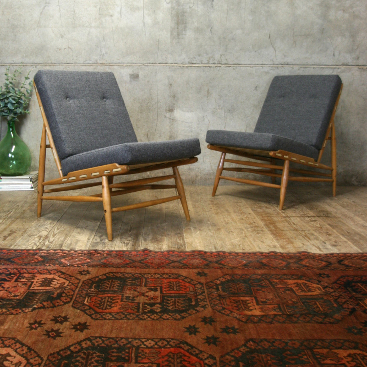 Ercol Model 427 Lounge Chair 1312h (Pair available) Mustard Vintage