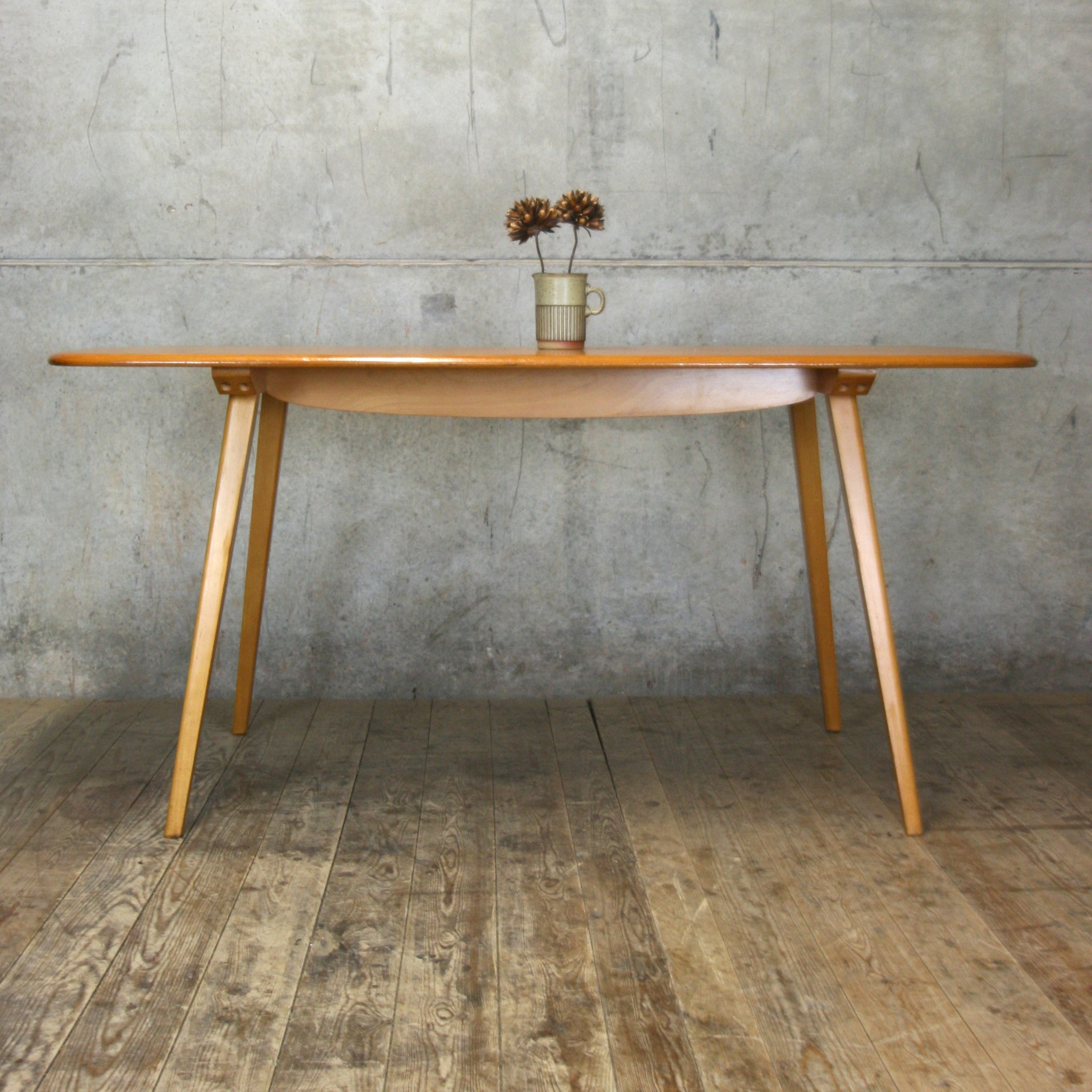 Ercol Model No.755 Plank Table 0706d Mustard Vintage