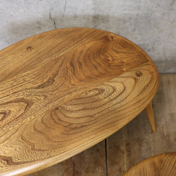 Ercol Elm & Beech Pebble Nest of Tables - 1008e