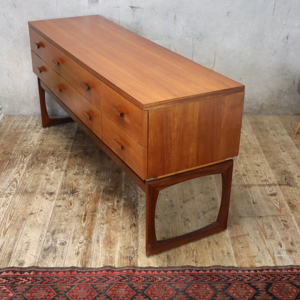 Mid Century G-Plan Quadrille Teak Chest of Drawers / Sideboard - 0402l