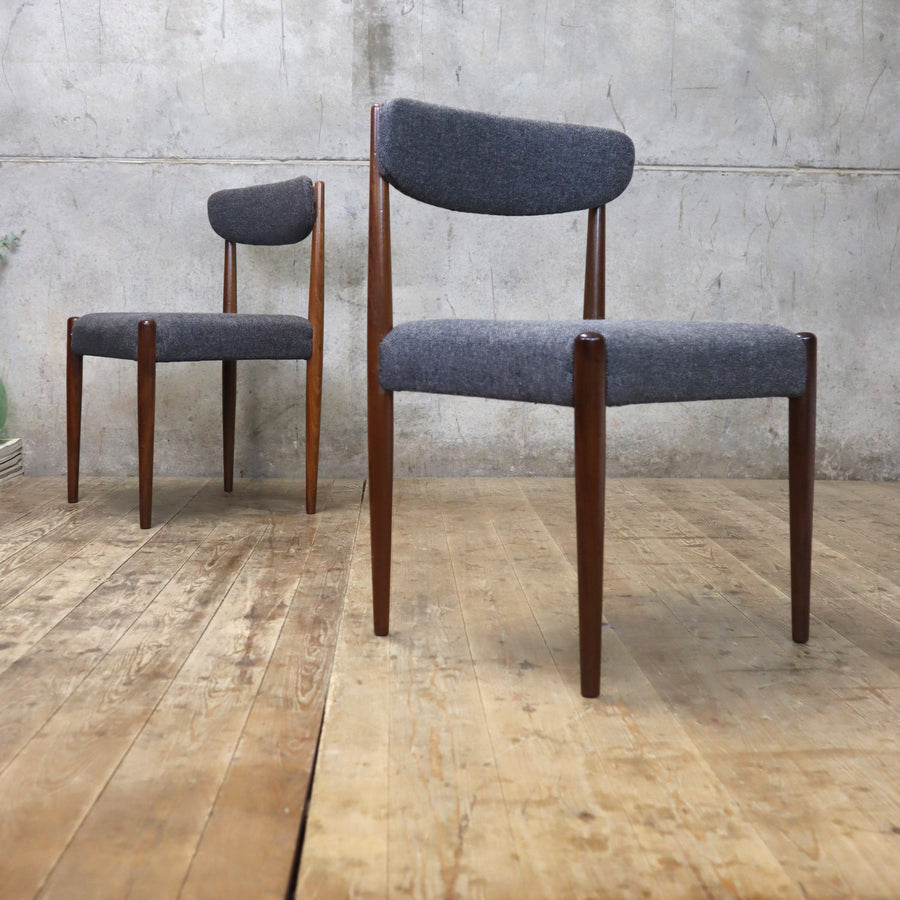 Pair of (X2) Mid Century Upholstered Dining Chairs - 2201c