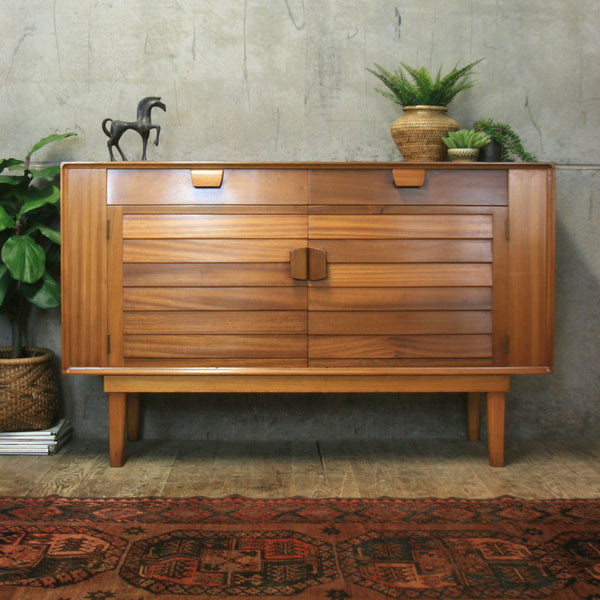 Small Mid Century Walnut Sideboard - 0707d